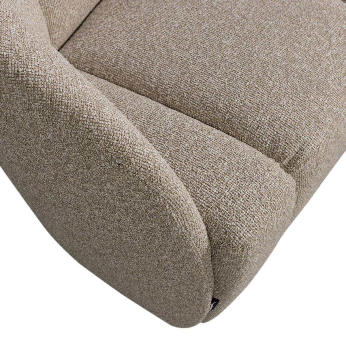 woood 2 Sitzer Sofa Bank MOJO links Bouclé beige melange