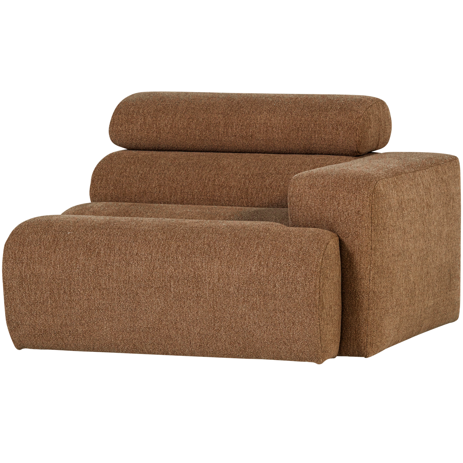 Sofaelement NOVI mit Armlehne rechts Element Bouclé karamell