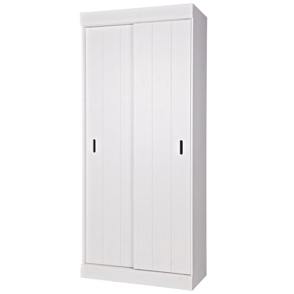 woood Schrank Kleiderschrank ROW Kiefer weiß