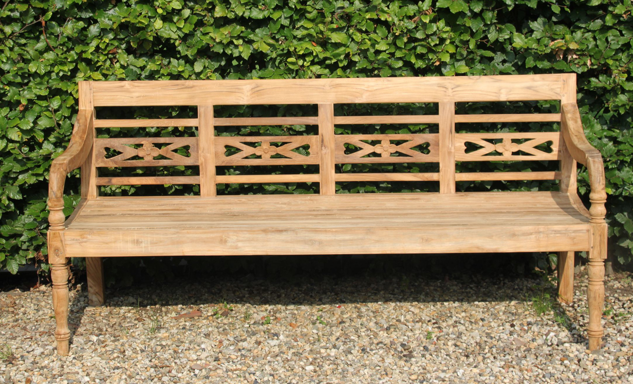 4 Sitzer Gartenbank STATIONS Teakholz Bank 190 cm