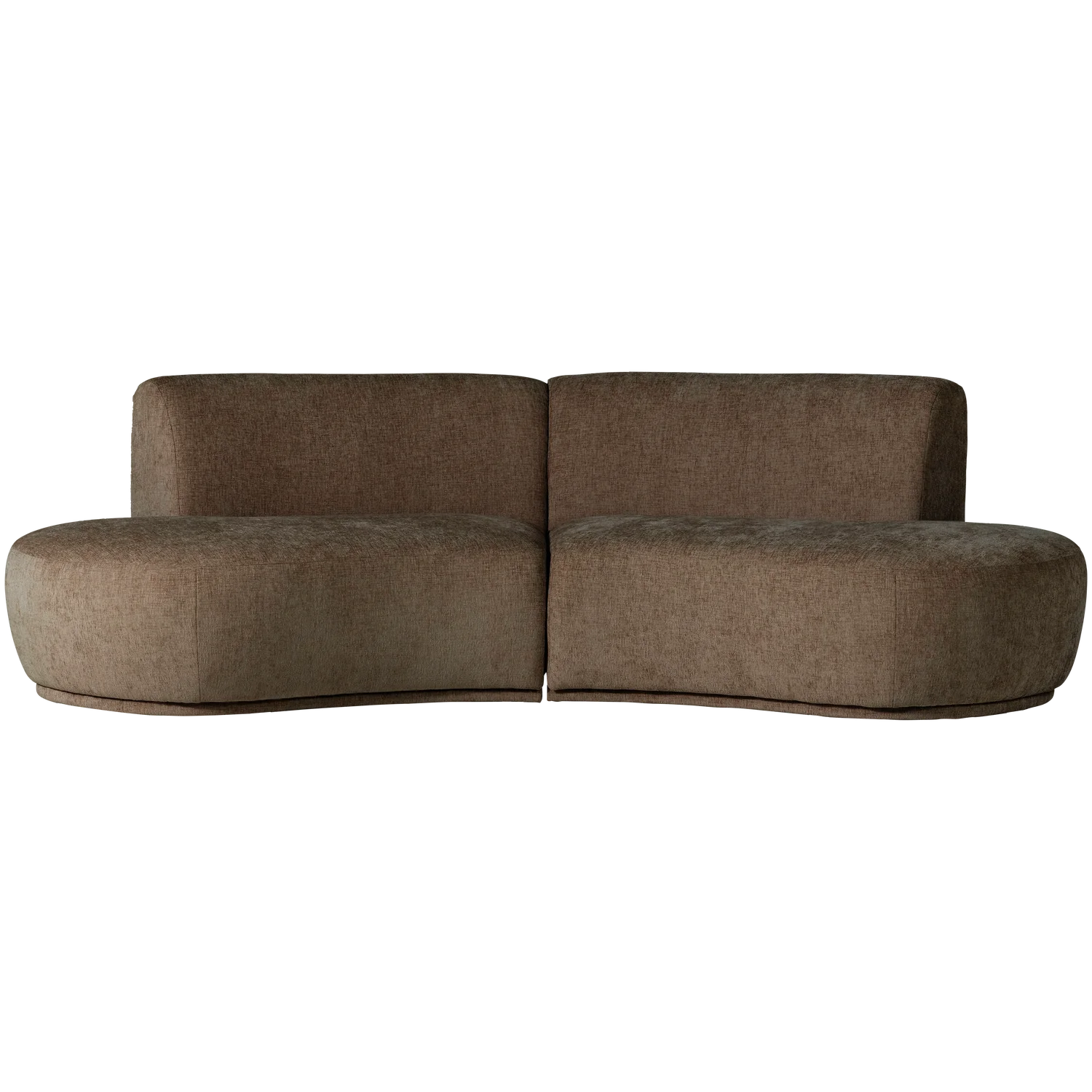 4 Sitzer Sofa BATAVIER halbrund Velvet Melange braun