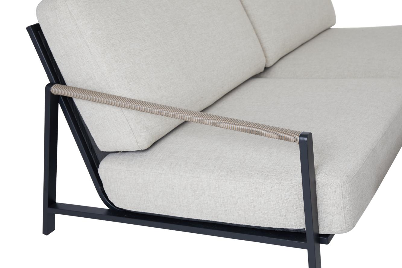 Garten Loungegruppe LYRA aus Edelstahl schwarz incl Sitzkissen