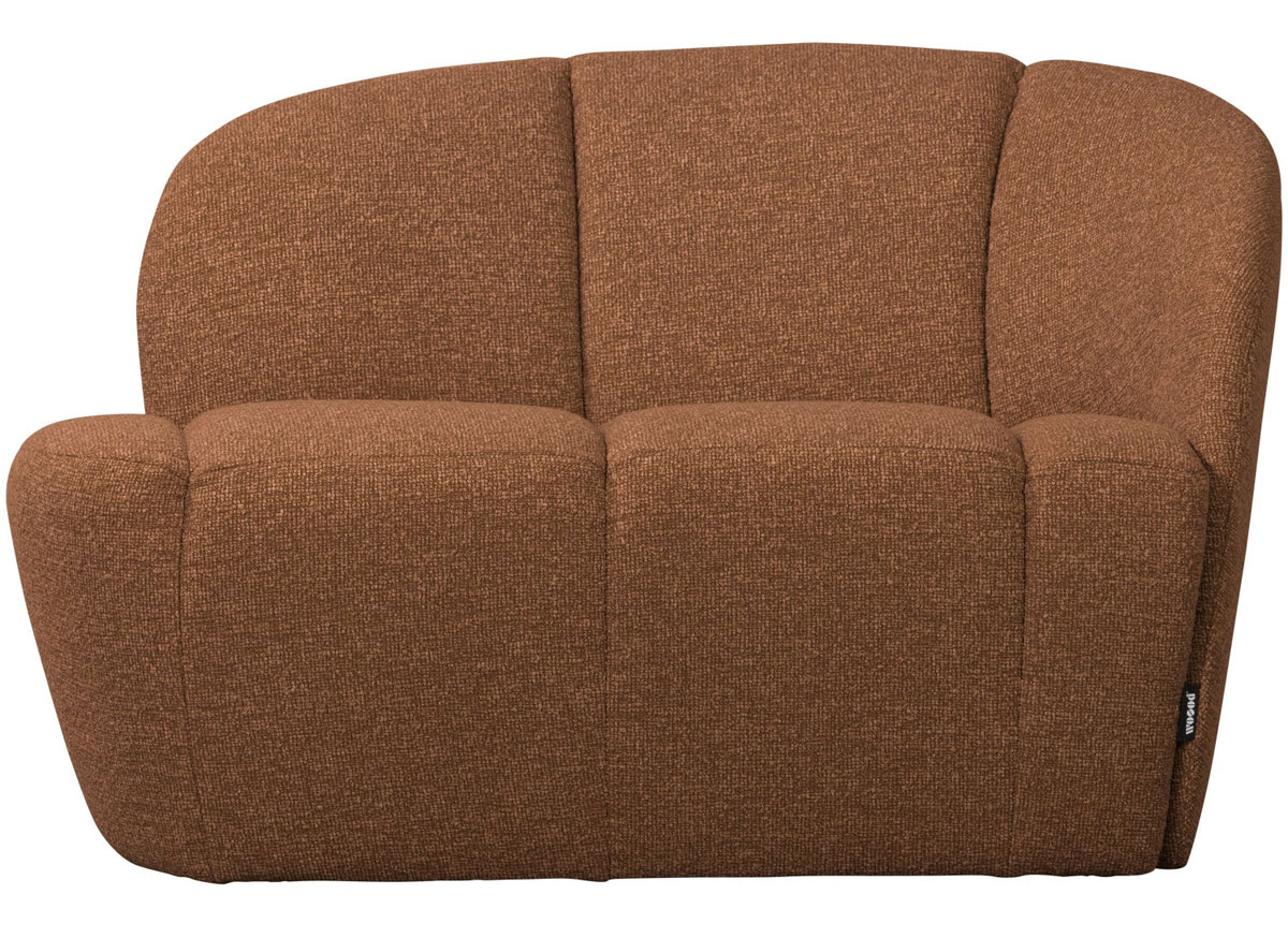 woood 2 Sitzer Sofa Bank MOJO rechts Bouclé rostbraun meliert