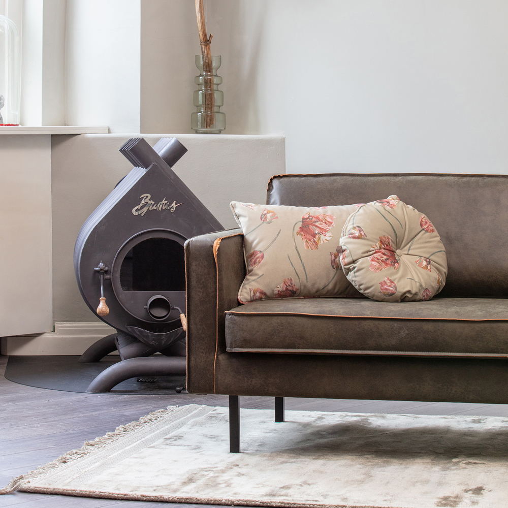 Sofa Chaiselongue RODEO Recamiere links recyceltes Leder armygrün