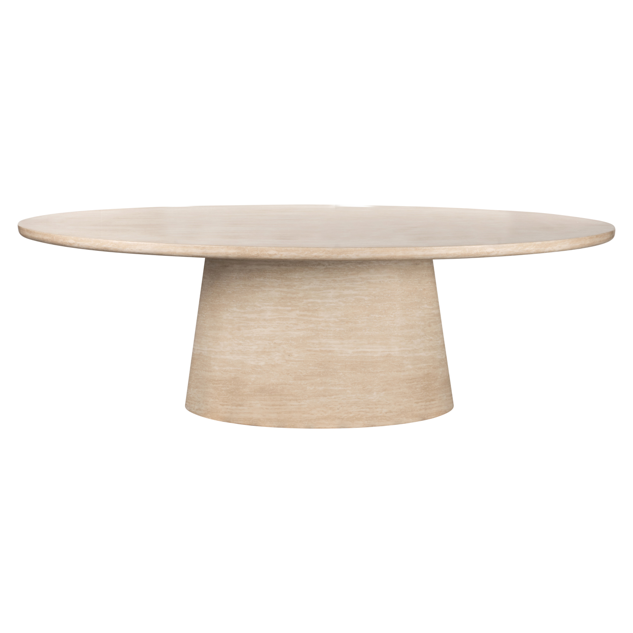 Esstisch FICTUS 240 cm oval Travertin Optik beige