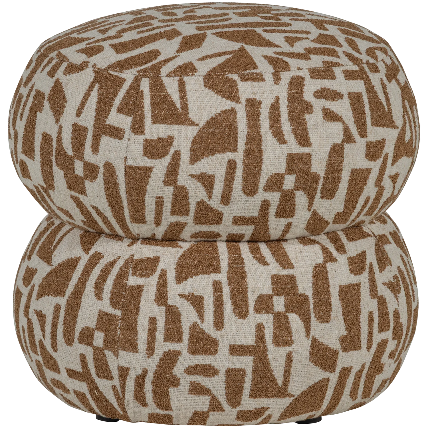 Hocker rund Ø 43 cm ANIC grafisches Muster braun