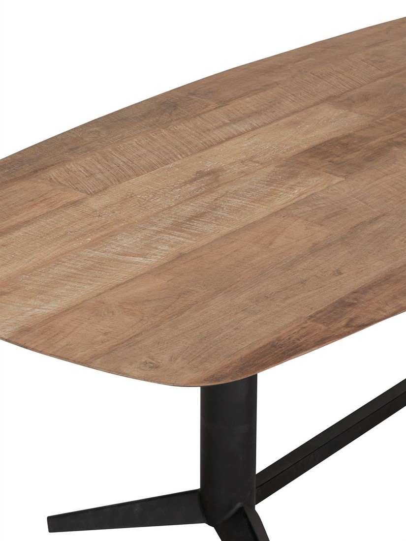 Esstisch Soho oval 260 x 110 cm recyceltes Teakholz  