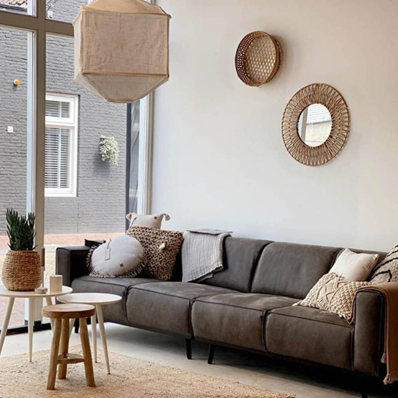 4 Sitzer Sofa STATEMENT XL ECO Leder grau 372 cm