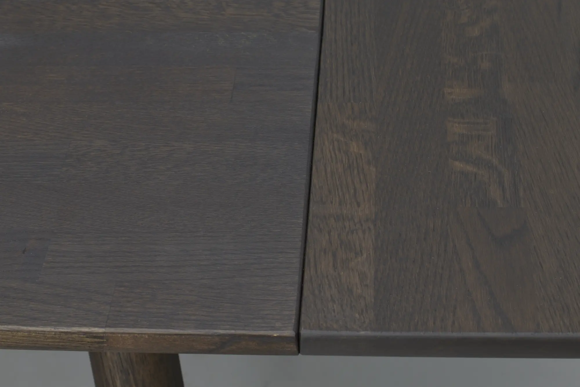 Ansteckplatte für Esstisch LAPPERON 220 x 95 Eiche auf 265 - 310 cm dunkelbraun