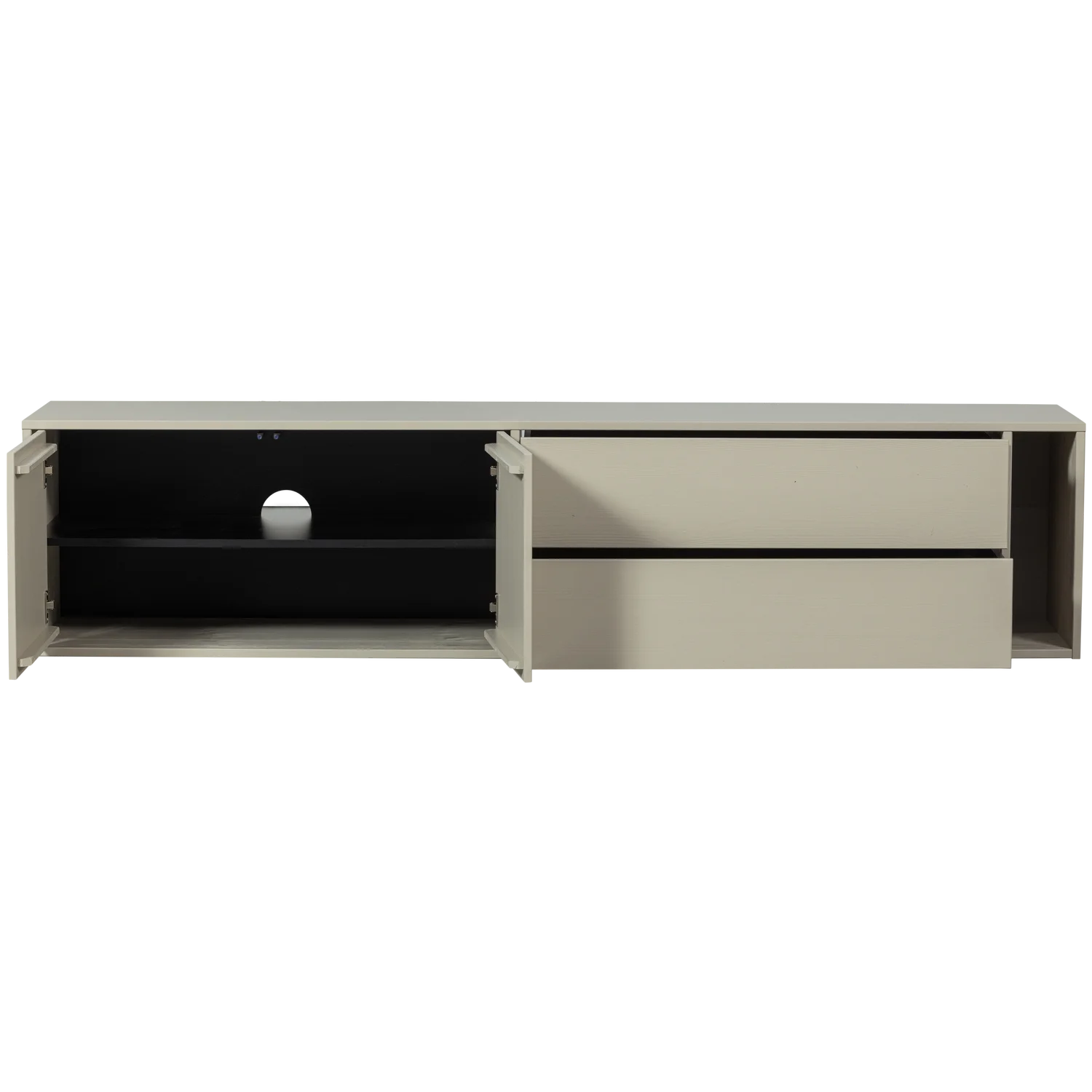 TV Möbel SETTLE DOWN 200 cm Kiefer Massiv staubgrau Lowboard