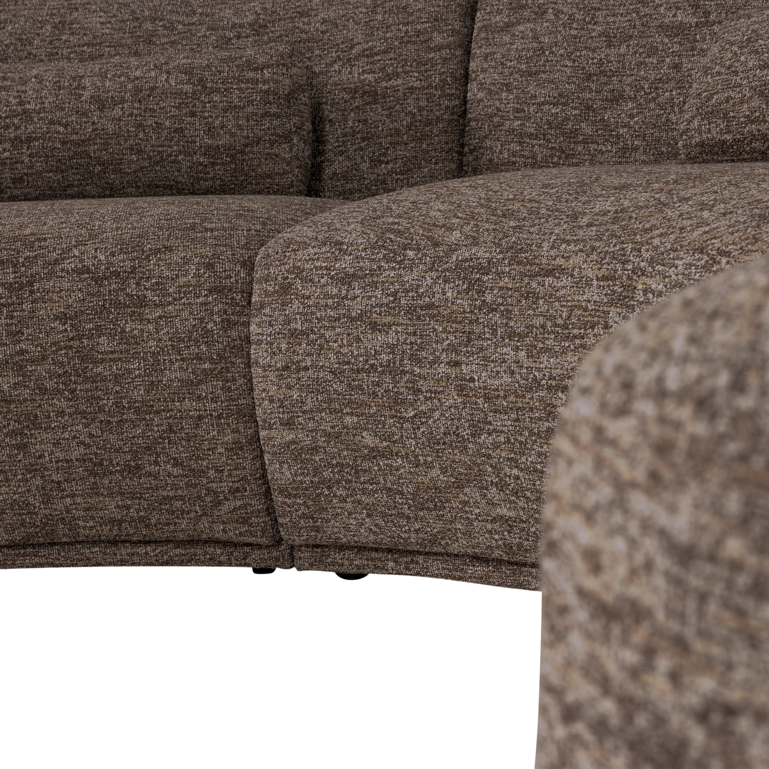 6 Sitzer Sofa BATAVIER halbrund Webstoff Melange braun