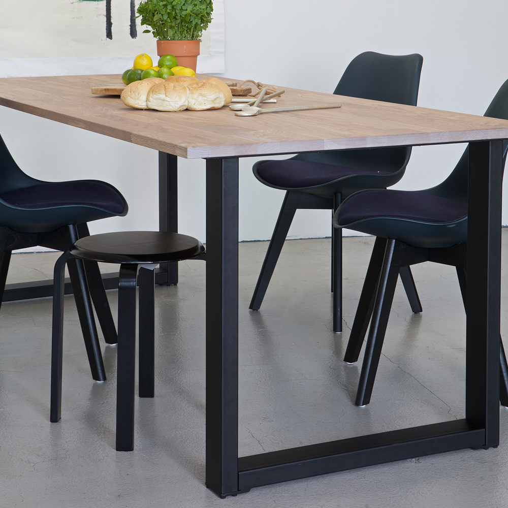 2er Set Tischbeine KD U-Form Metall schwarz Tischbein Metallbein Tischfüße