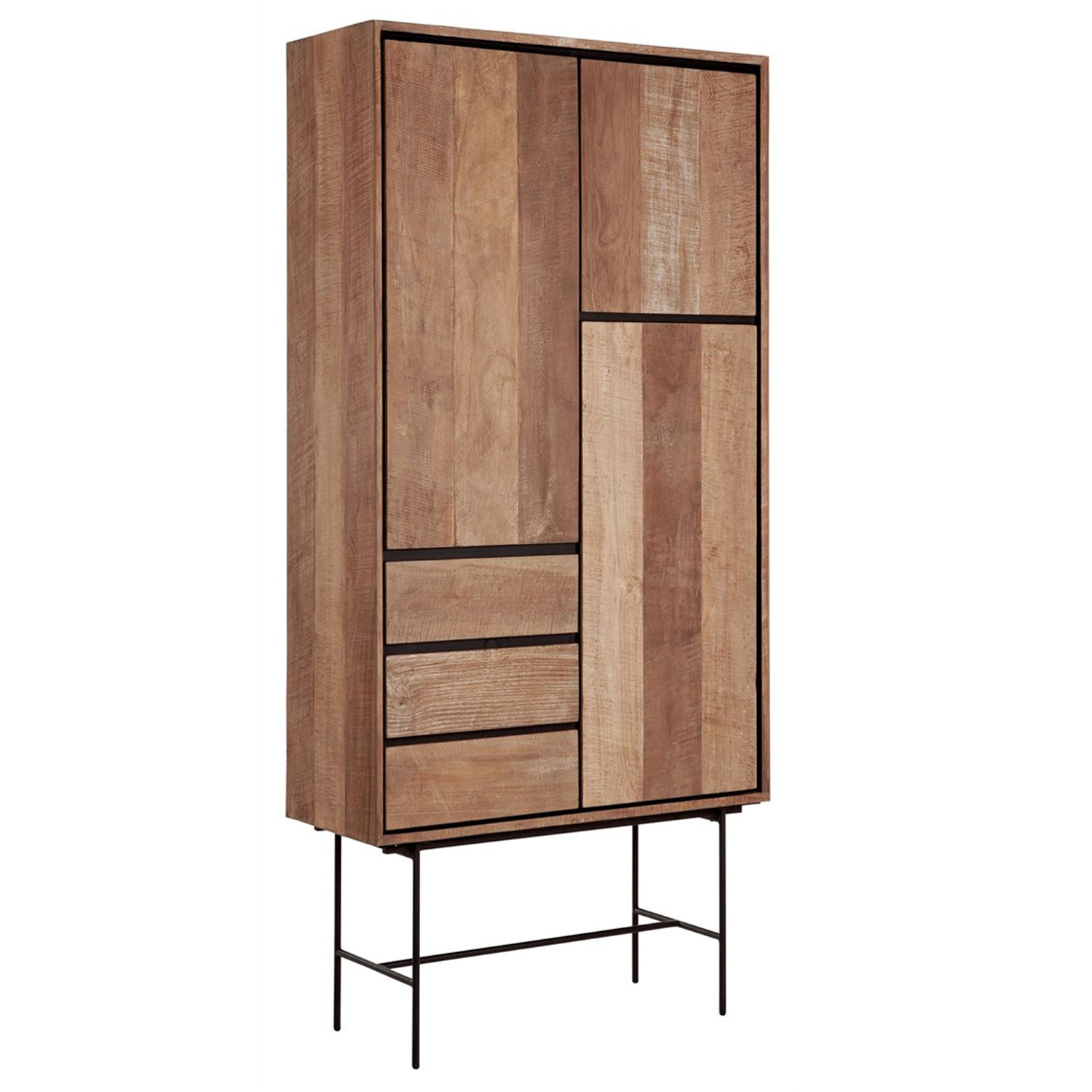 DTP Home Highboard Schrank Metropole H 210 cm Teakholz