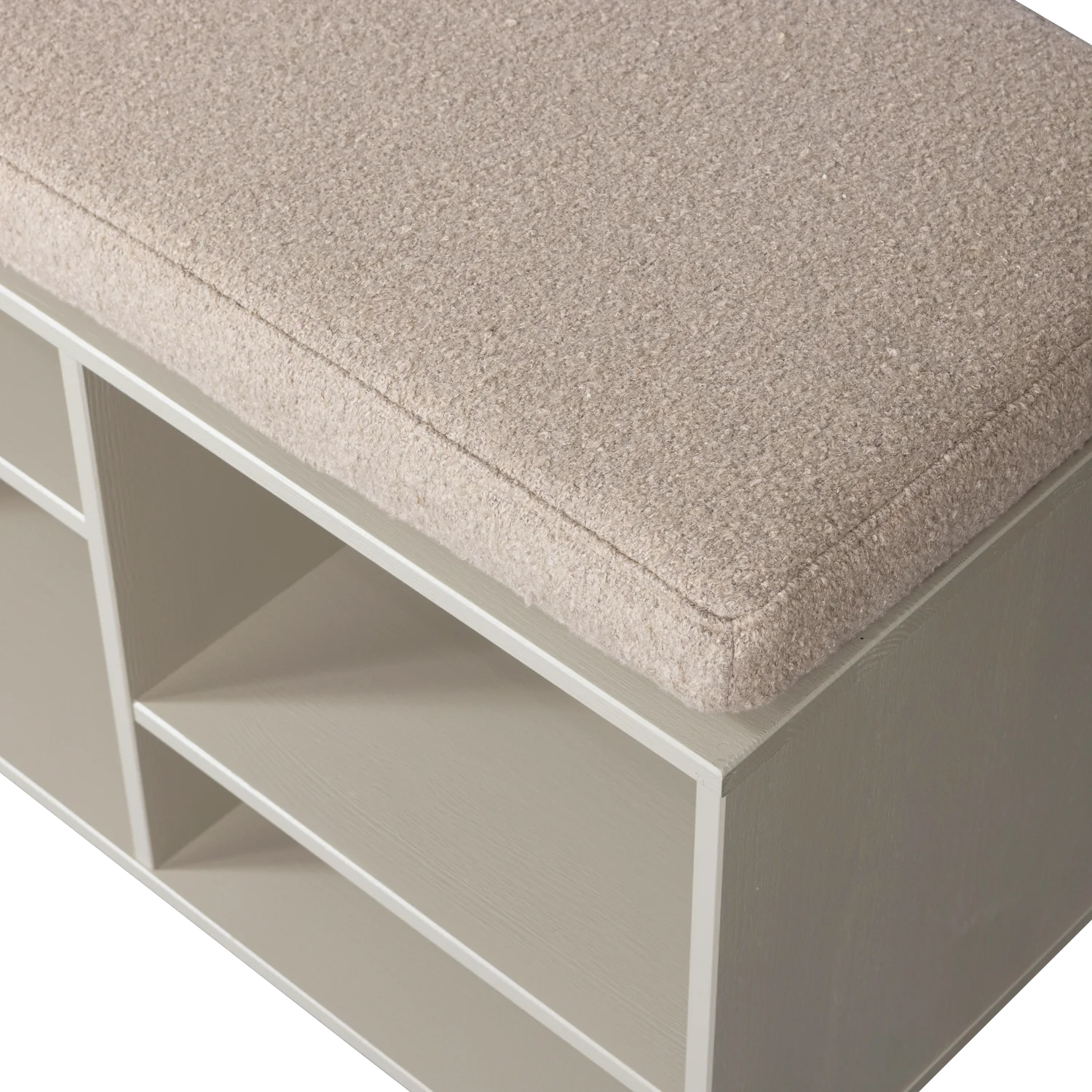 Sitzbank LETTERBA(N)K 194 cm mit Sitzkissen Bank Kiefernholz staubgrau