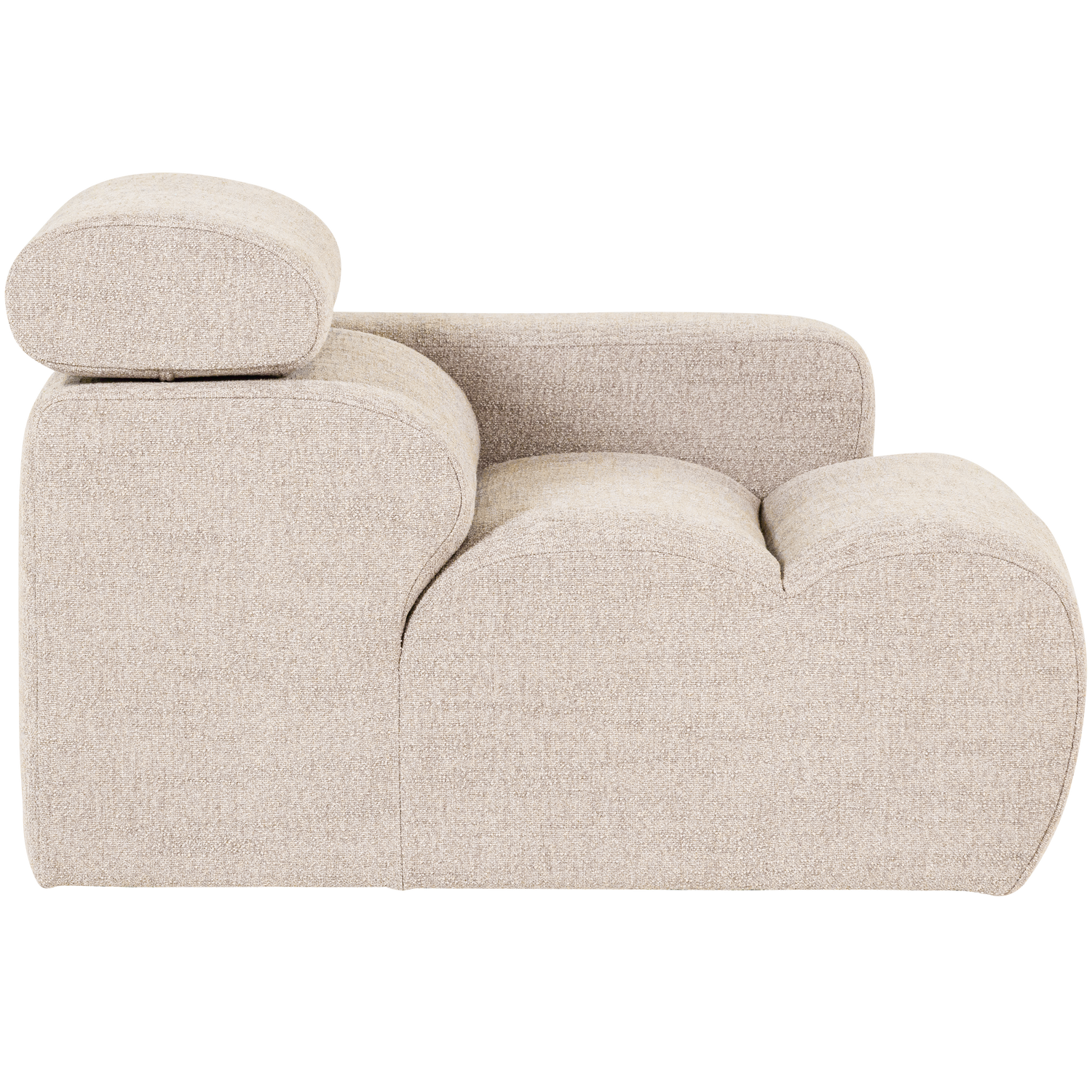 Sofaelement NOVI mit Armlehne rechts Element Bouclé natur