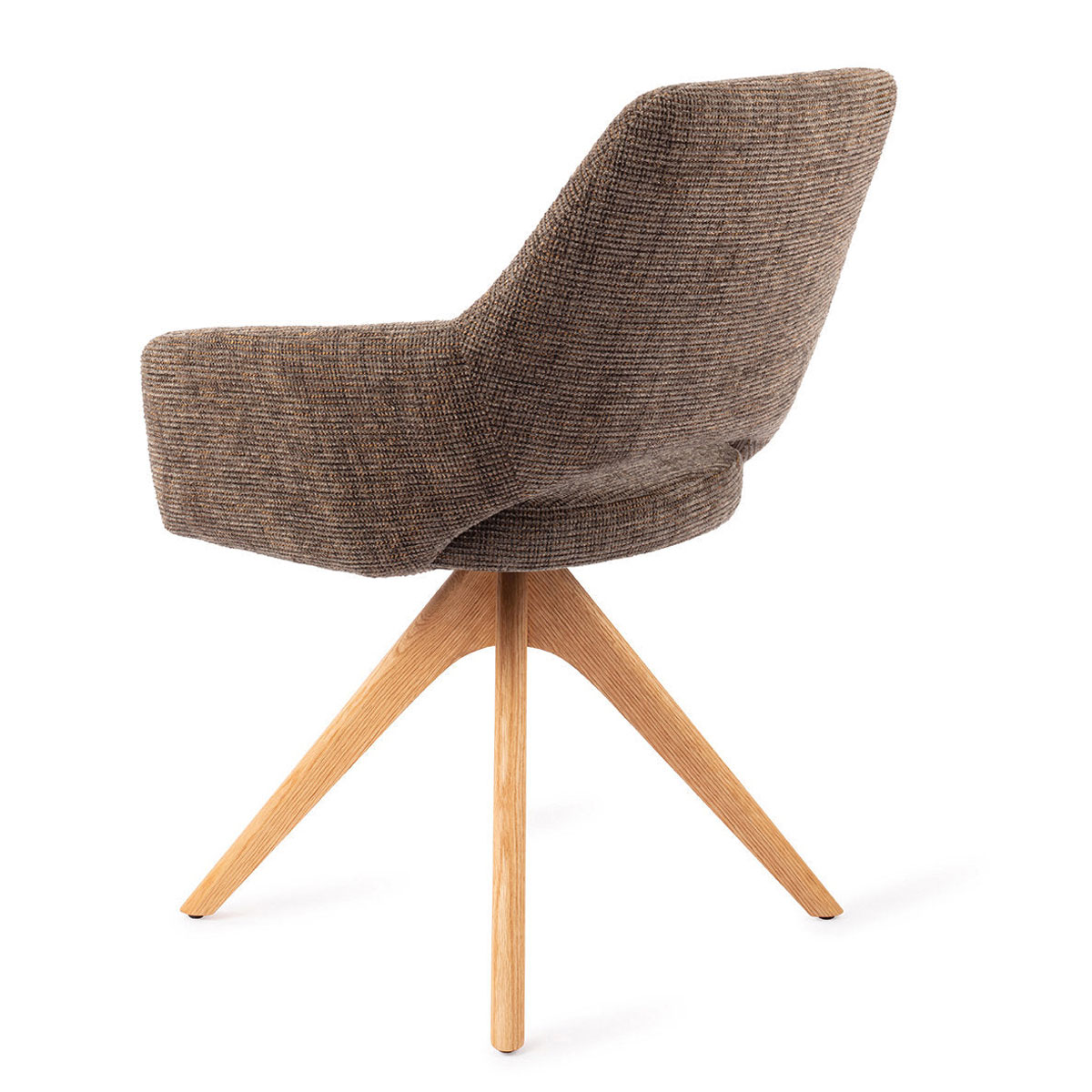 Esszimmerstuhl YANAI drehbar – Kastanie mit Gestell in Eiche hell