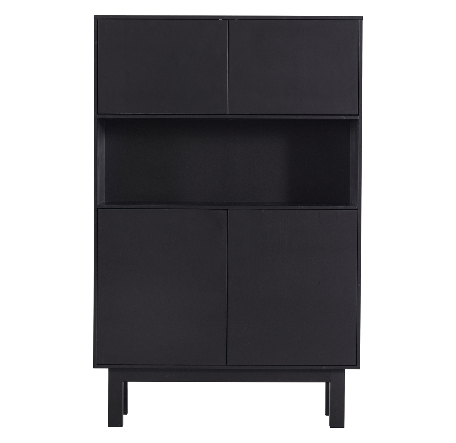 woood Schrank Finca H 165 cm Schrank Kiefer schwarz