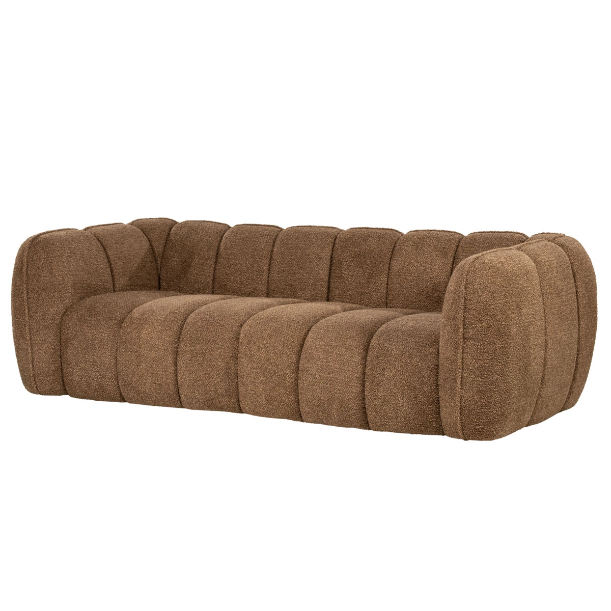 BY-BOO Sofa Cubetto braun 220 cm Stoffbezug