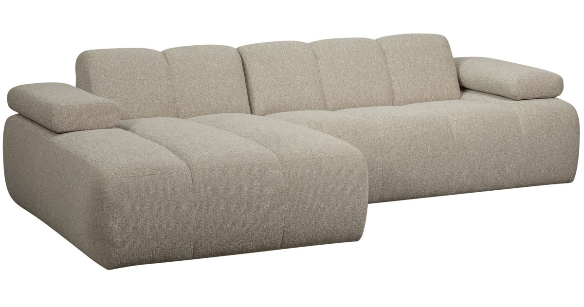 woood Chaiselongue Sofa MOJO links Bouclé beige melange