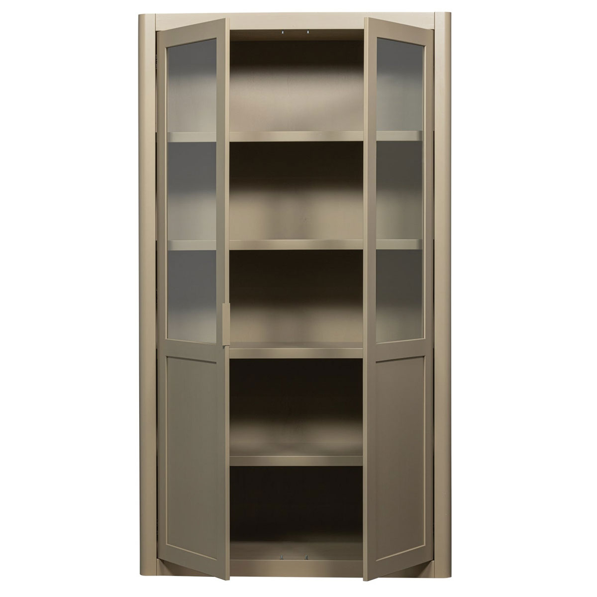 woood Vitrinenschrank GUNNAR Schrank Holzschrank Kiefernholz schlammfarben