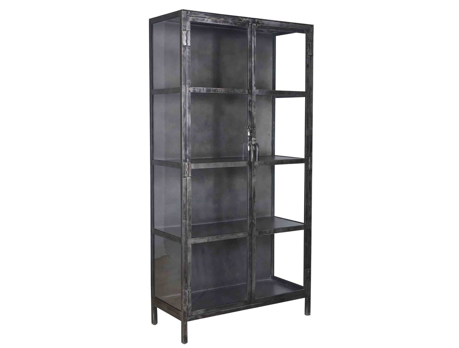 Industrie Glas Vitrine GUNS H 190 cm Metall schwarz