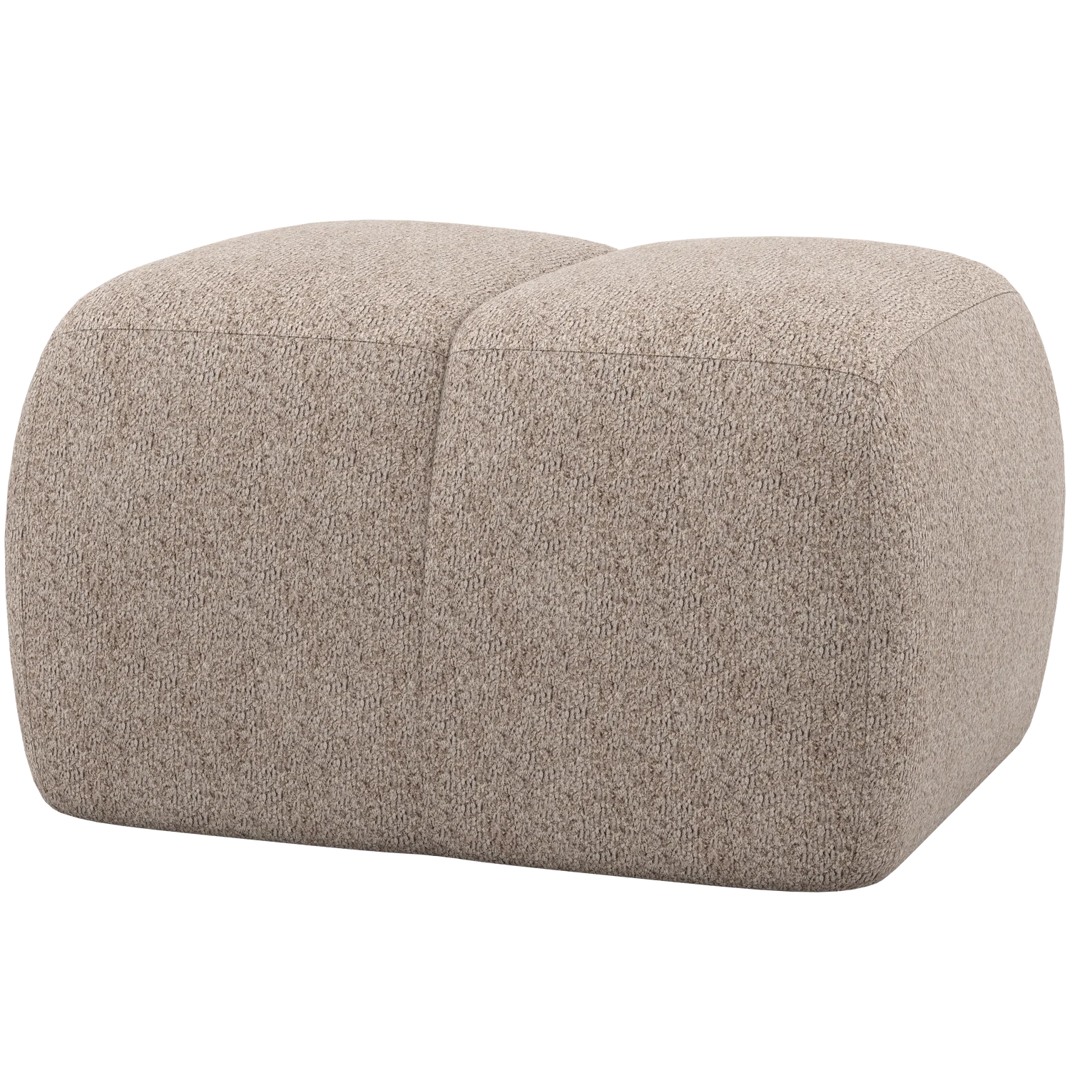 Pouf MOJO 80 x 60 cm Hocker Sitzhocker Chenille Wolle dunkelsand