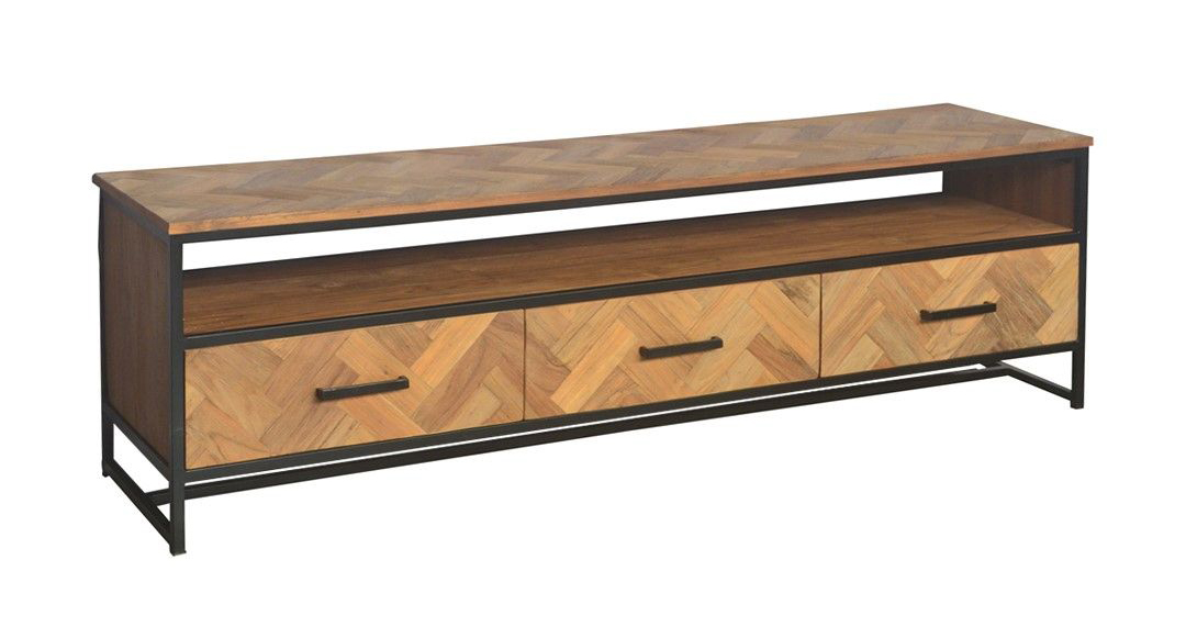 TV Möbel Accent 180 cm Lowboard Teakholz