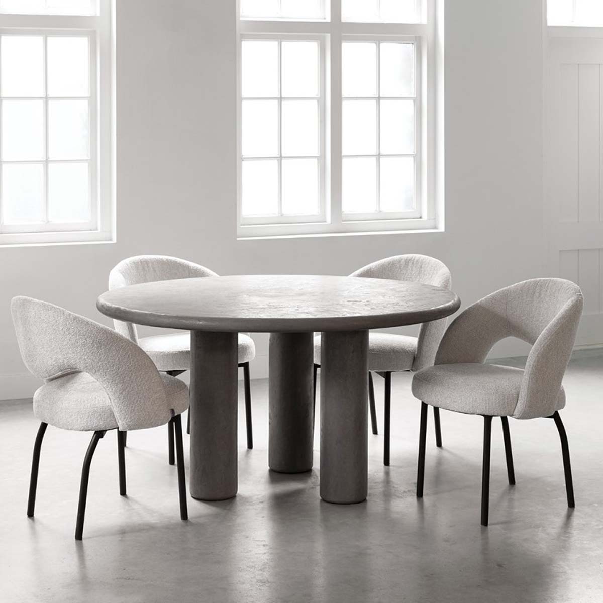 Esstisch CLIO rund Ø 140 cm Mortex betongrau