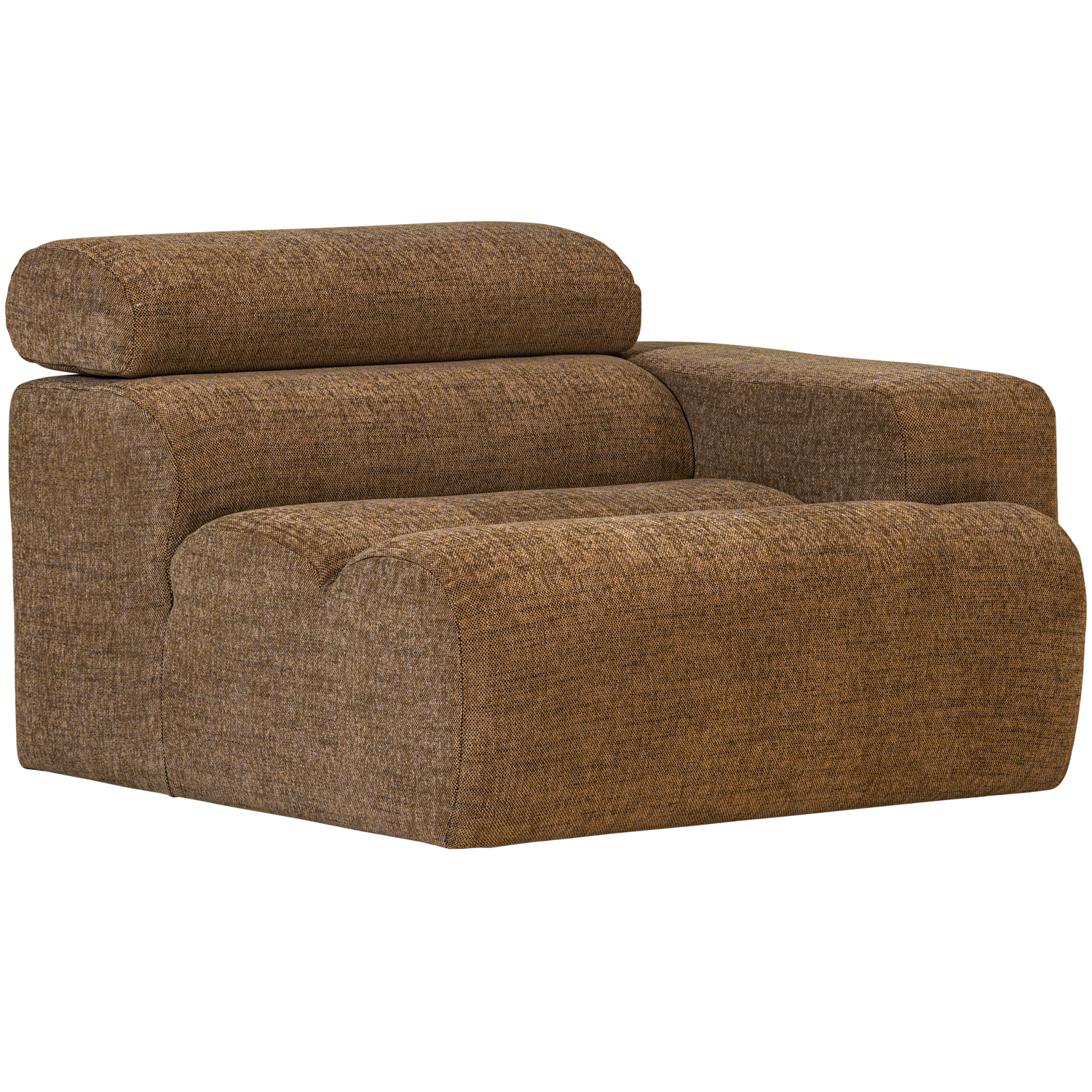 Sofaelement NOVI mit Armlehne rechts Element Webstoff karamell melange
