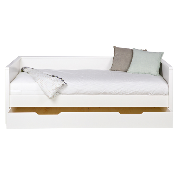 Sofabett NIKKI Bett mit Bettkasten Kiefer weiß