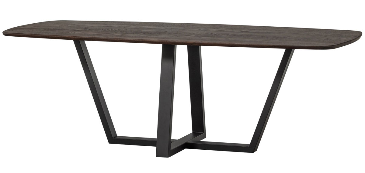 woood Esstisch DÄNISCH 220 x 100 cm oval Eiche massiv braun