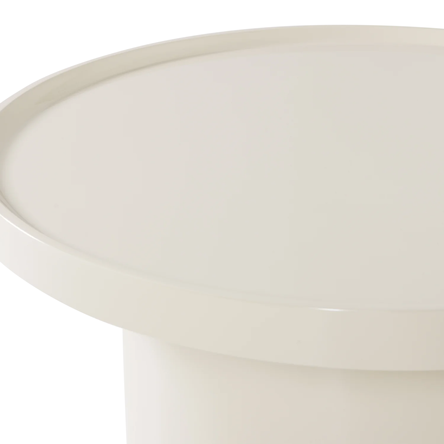 Beistelltisch VELUNA Ø 70 cm MDF hochglanz sandfarben