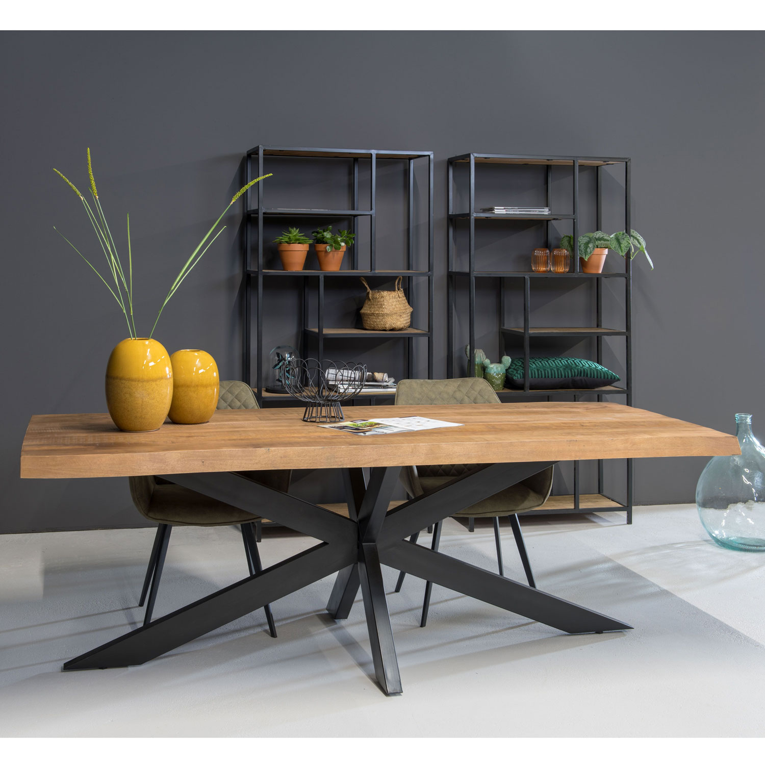Esstisch Spider Baumkante 180 x 90 cm Mangoholz