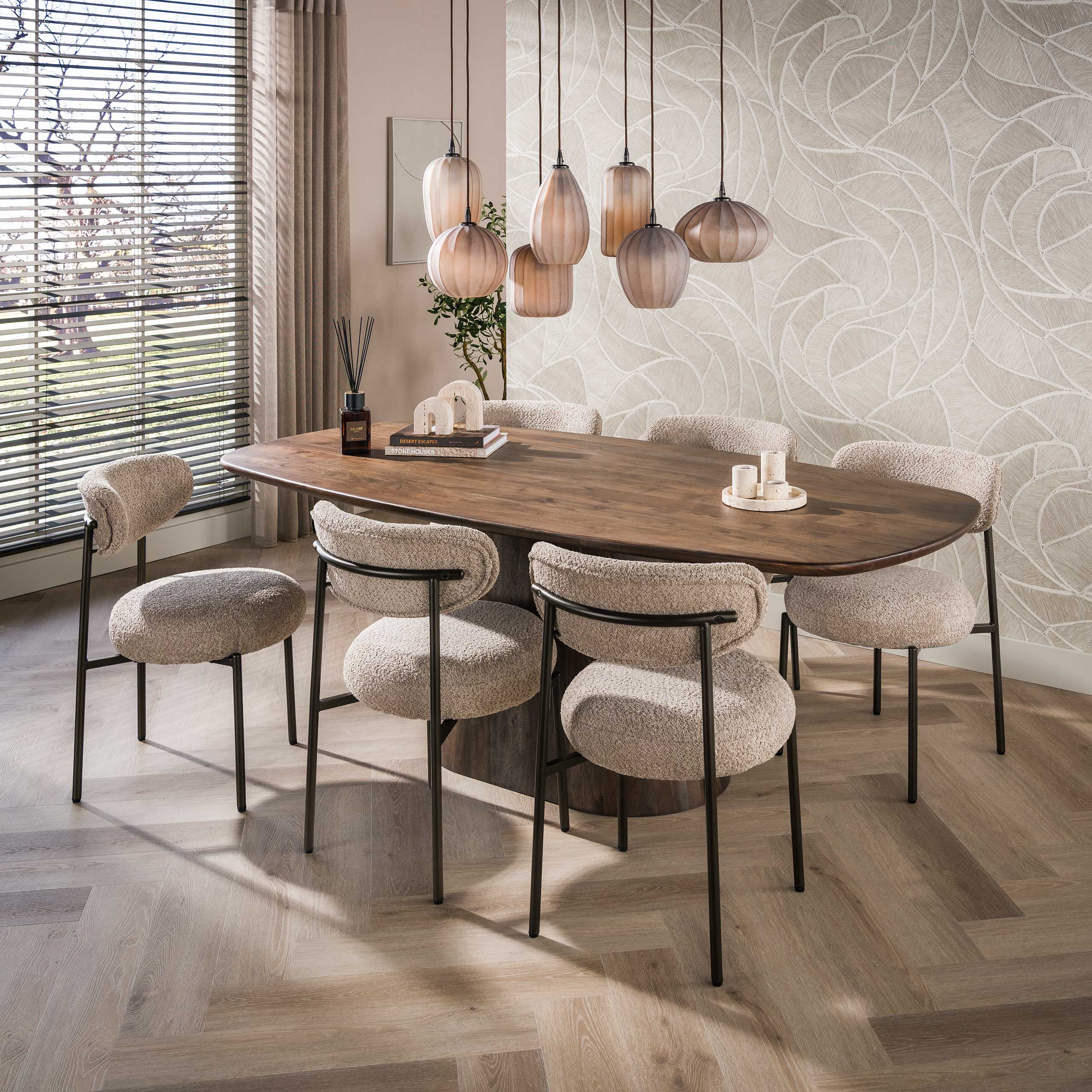 Esstisch SANO dänisch oval massiv Akazie braun 180 cm