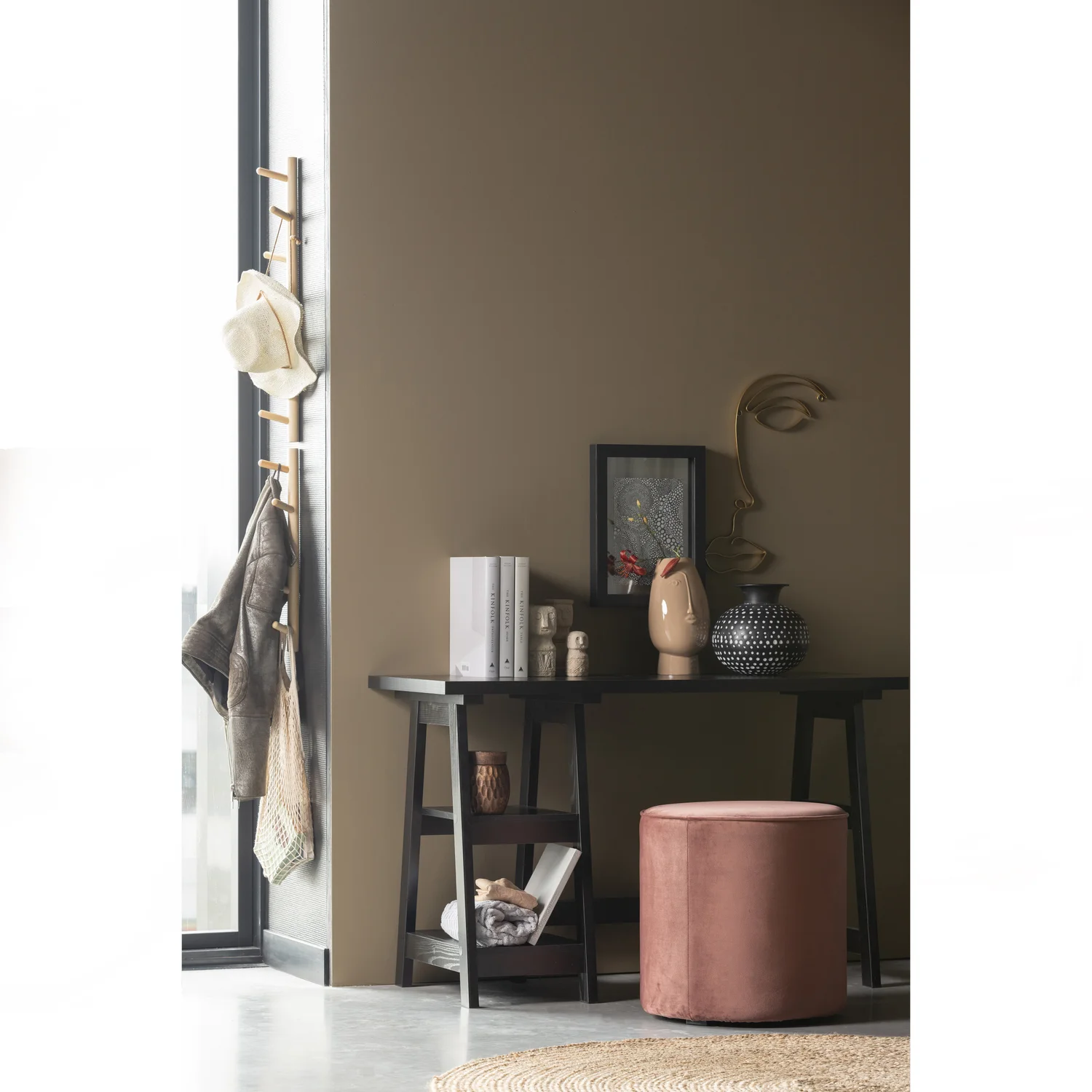 Hocker Sitzhocker SARA H 46 cm Samt Velvet altrosa