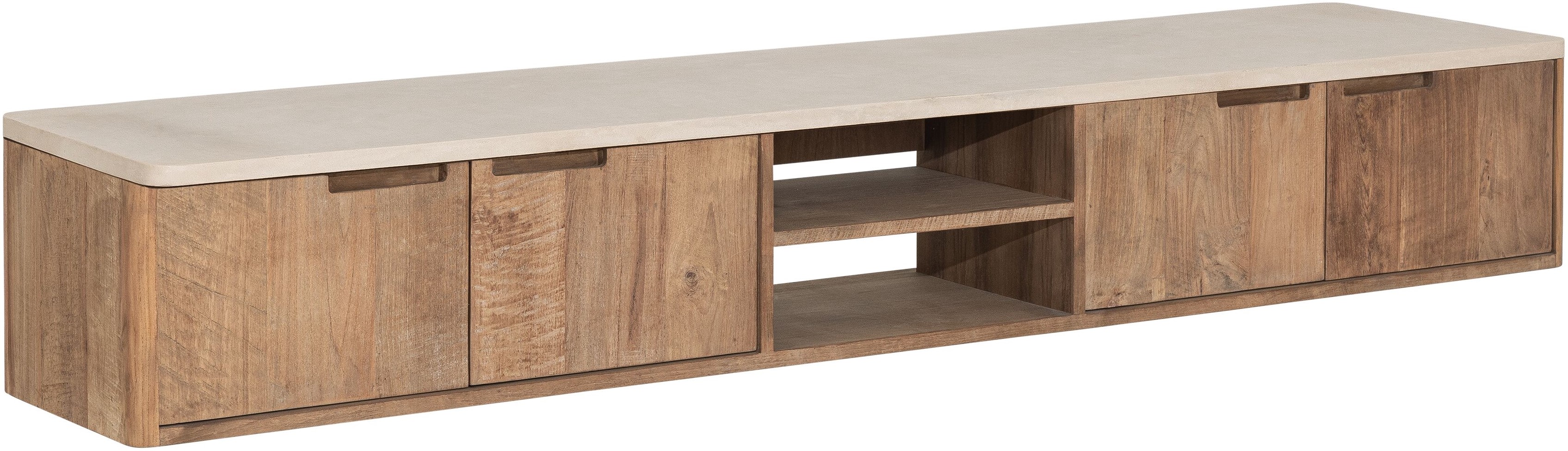 TV Möbel Bliss 210 cm hängend recyceltes Teakholz Mortex Lowboard