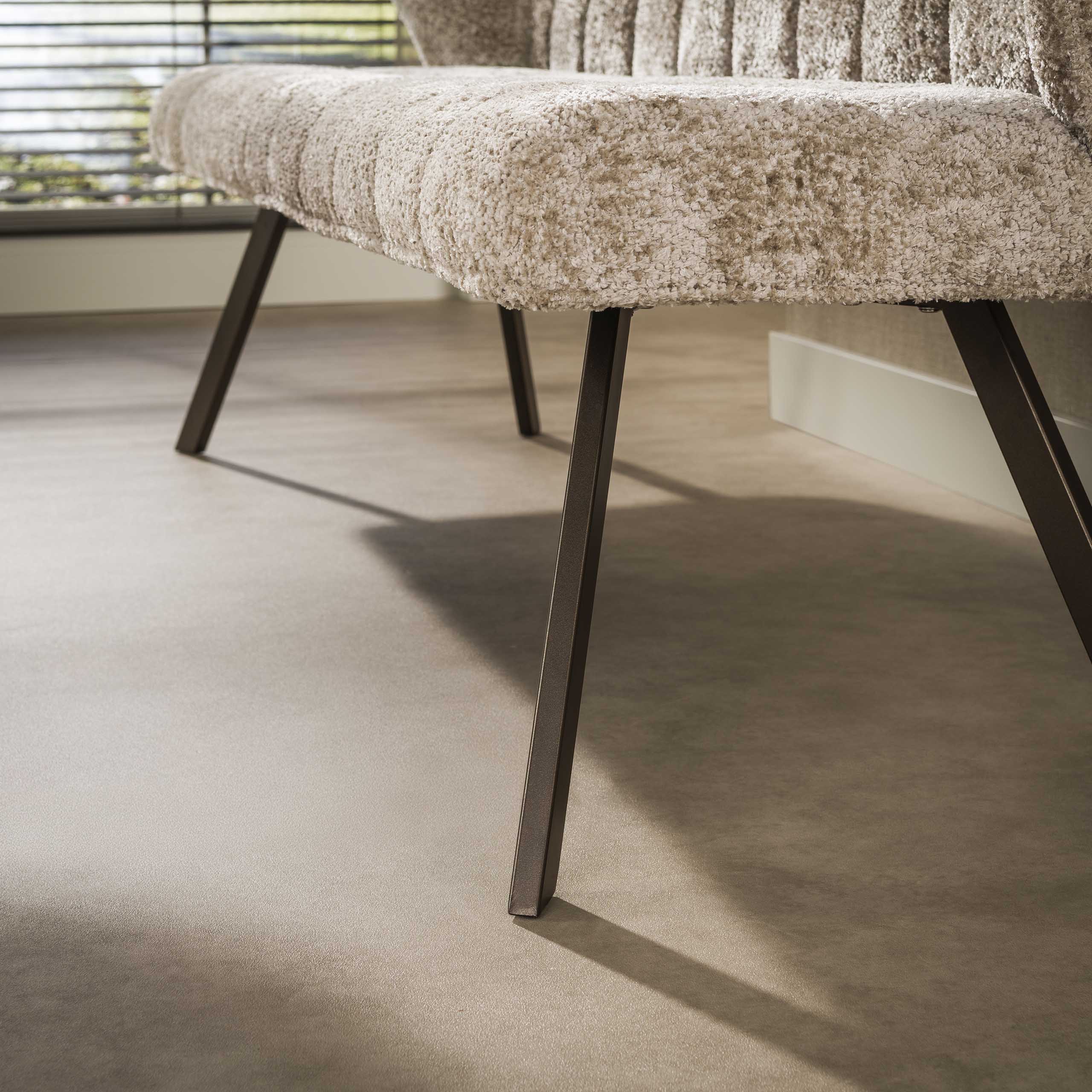 Esszimmerbank Fino Soft-Teddy sand Beine braun