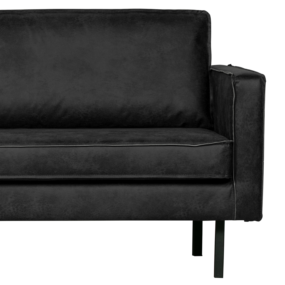 Recamiere RODEO rechts recyceltes Leder schwarz