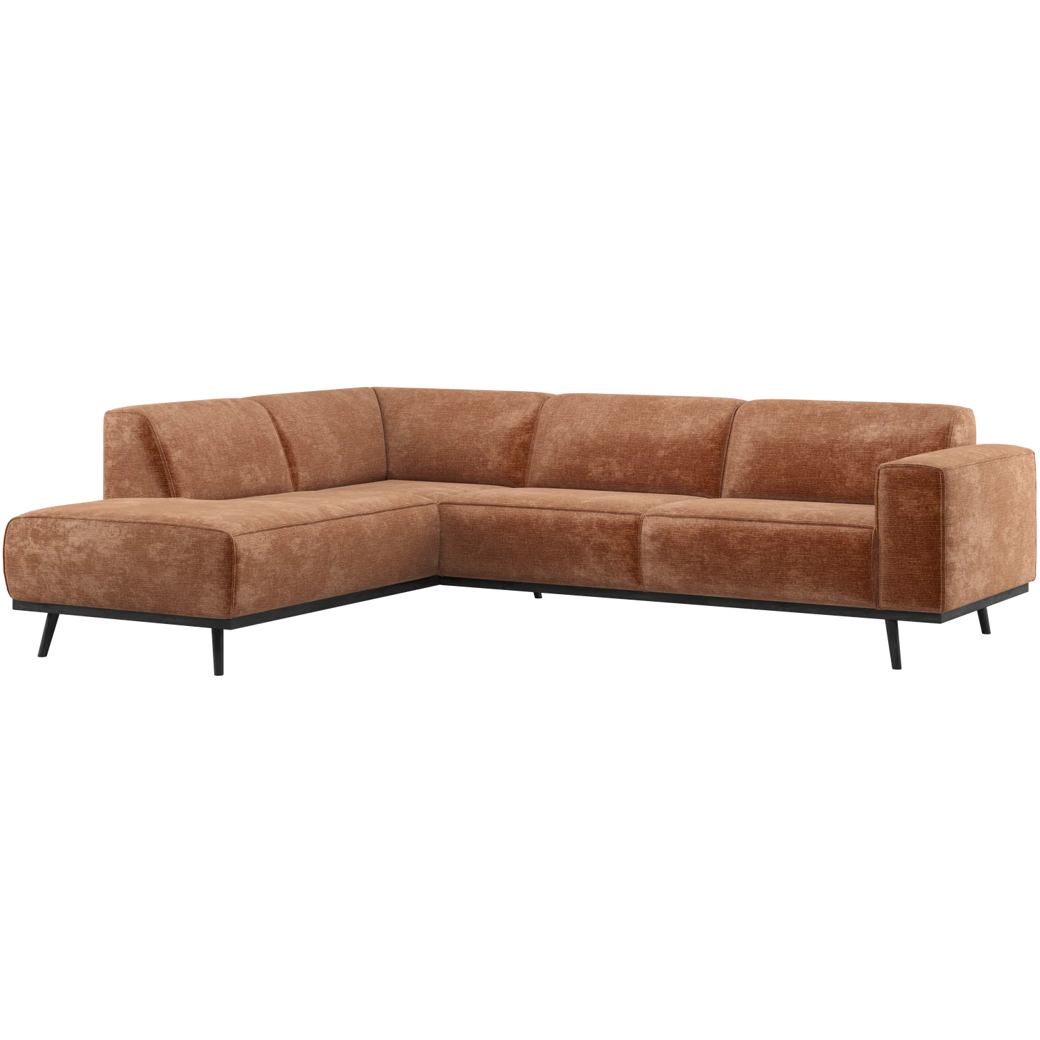 Eckgsofa STATEMENT Samt-Chenille terra Longchair links