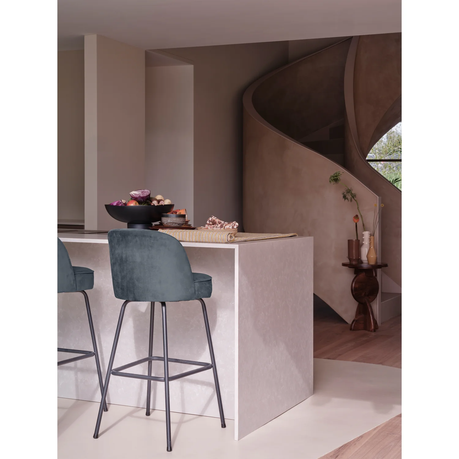 Barhocker Vogue SH 80 cm Samt teal