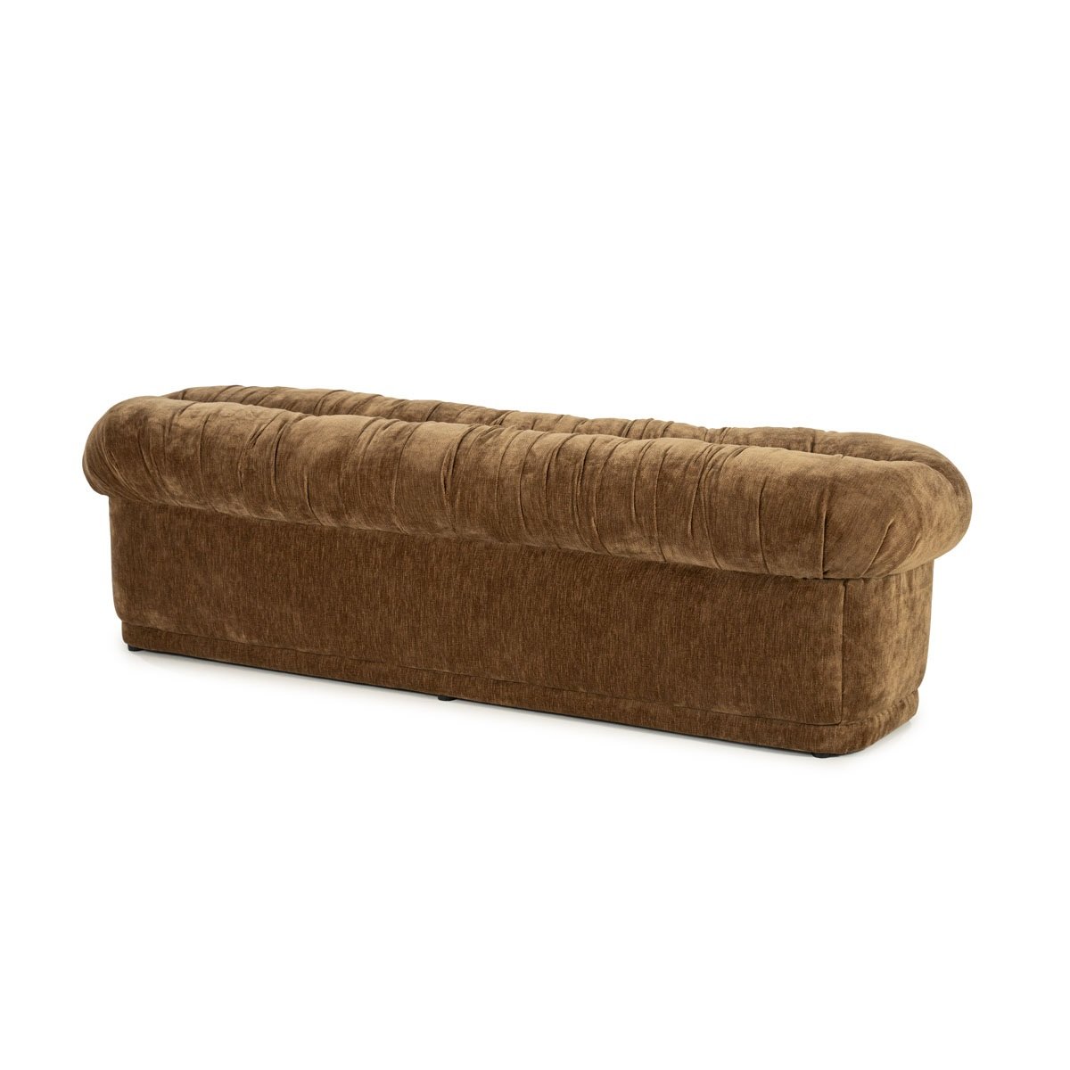 Bank Hocker Nook 160 cm Stoff senffarben Sitzbank Sitzpouf