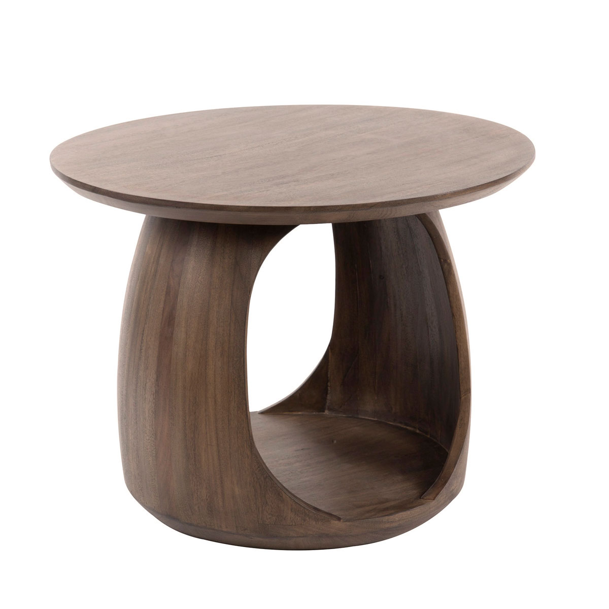 Beistelltisch River Solid M Ø 60 cm Akazienholz matt braun