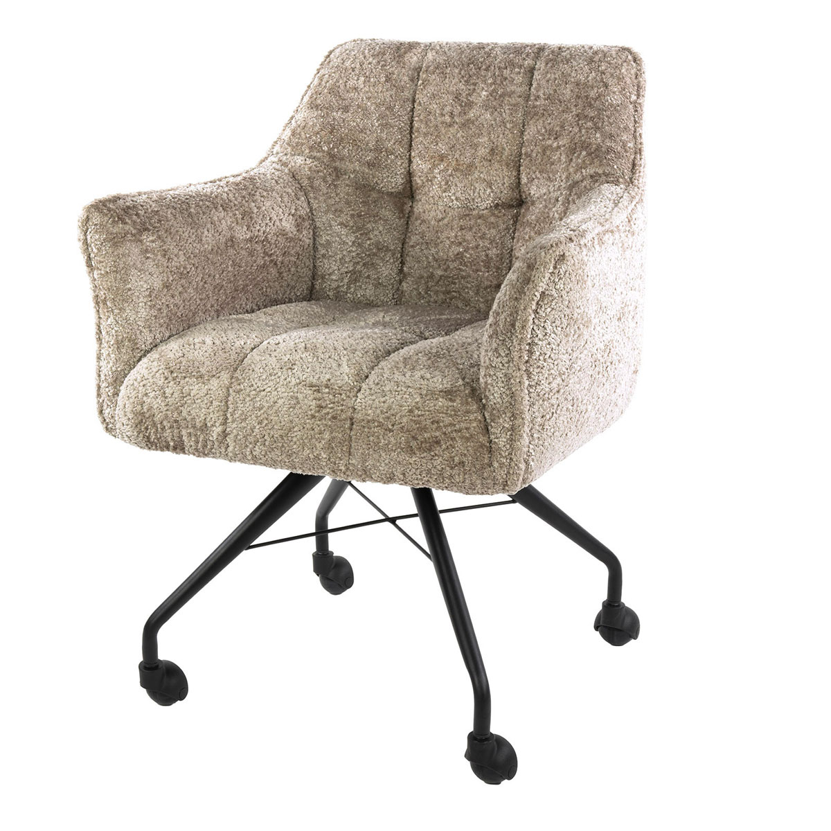 2er Set Armlehnstuhl Fino auf Rollen Savelle sandfarben