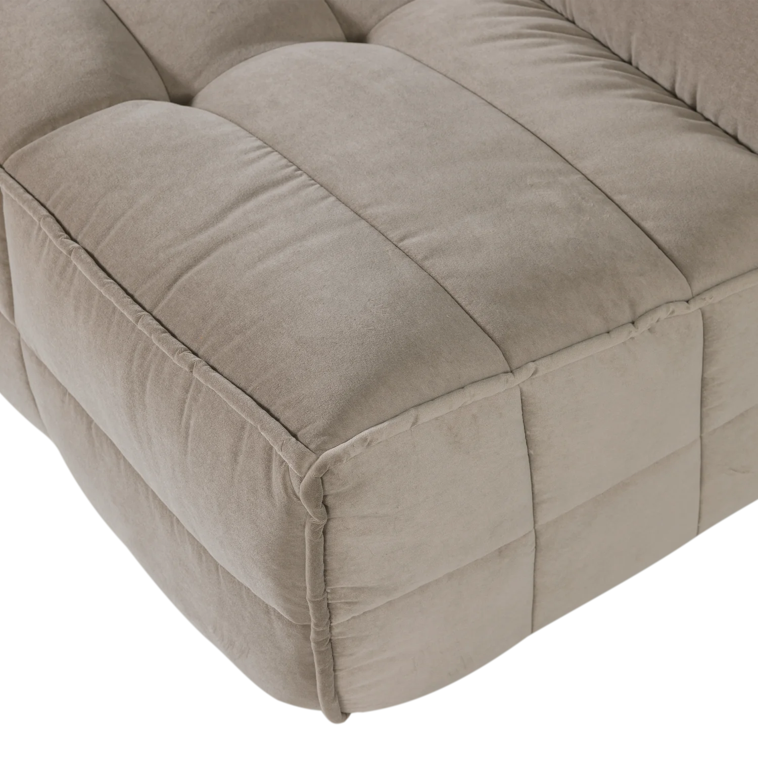 3 Sitzer Sofa CLUSTER Samt warmtaupe Couch Garnitur Loungesofa Couchgarnitur