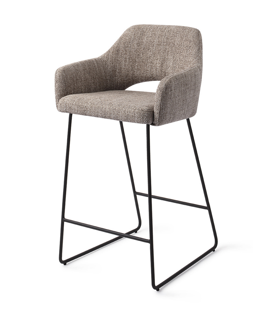 Barhocker Sitzhöhe 65 cm Yanai meliertes beige grau