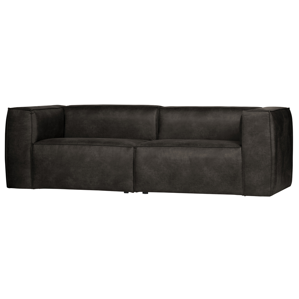 3,5 Sitzer Sofa Bean schwarz Lounge Couch recyceltes Leder Loungesofa Couchgarnitur