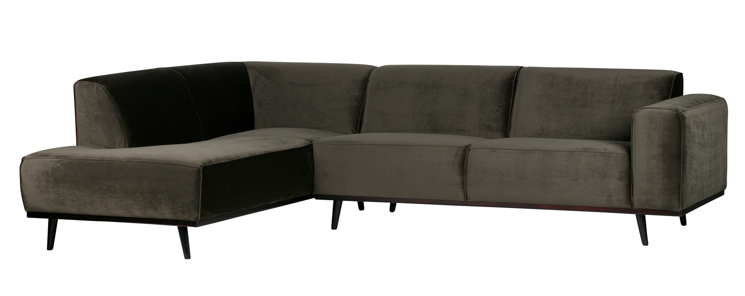 Ecksofa STATEMENT Samt warmgrün links