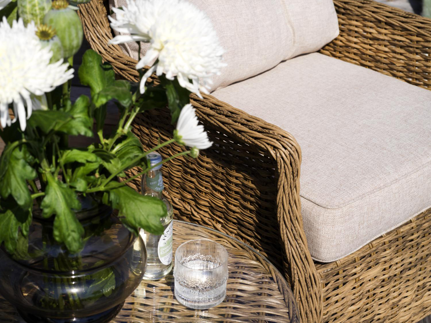 Gartensessel  2´er Set Vallmo incl. Tisch Polyrattan