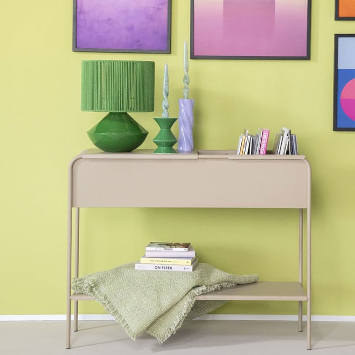 Konsole Konsolentisch Sera 95 cm Metall taupe