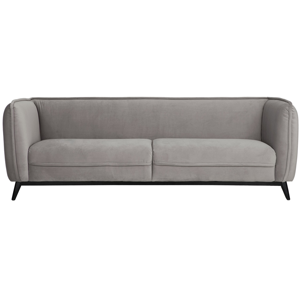 3 Sitzer Sofa Escape hellgrau Samt Velvet Lounge Couch